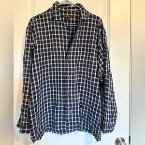 Nordstrom blue and white checkered button down shirt